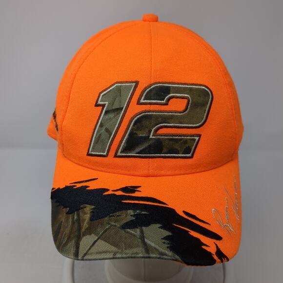 #12 Ryan Newman NASCAR Strapback Hat Orange One Size Embroidered Camo - Picture 2 of 9